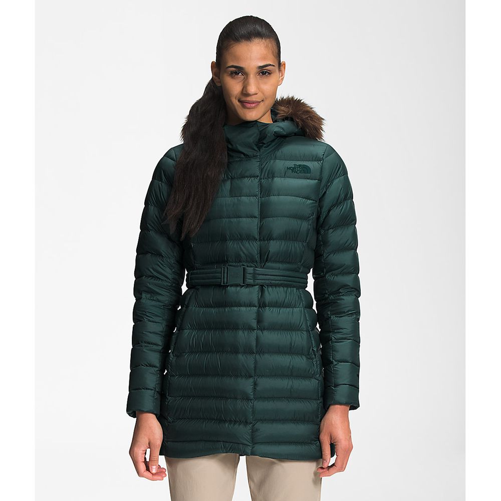 The North Face Parka Womens Australia - The North Face Transverse Belted Dark Green (ZNX-049137)